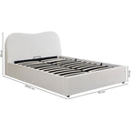 Suzon - Lit Coffre Adulte avec Tête de Lit Matelassée en Velours - Beige