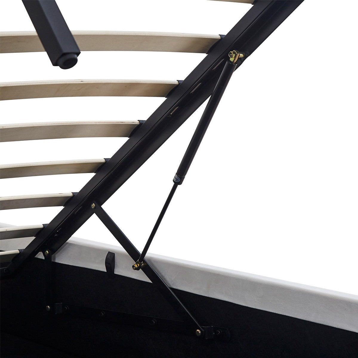 Suzon - Lit Coffre Adulte avec Tête de Lit Matelassée en Velours - Beige