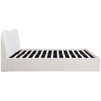 Suzon - Lit Coffre Adulte avec Tête de Lit Matelassée en Velours - Beige