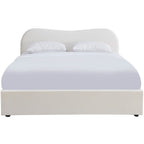 Suzon - Lit Coffre Adulte avec Tête de Lit Matelassée en Velours - Beige