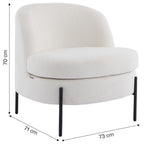 Vianney - Fauteuil en Tissu Bouclé - Beige