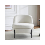Vianney - Fauteuil en Tissu Bouclé - Beige