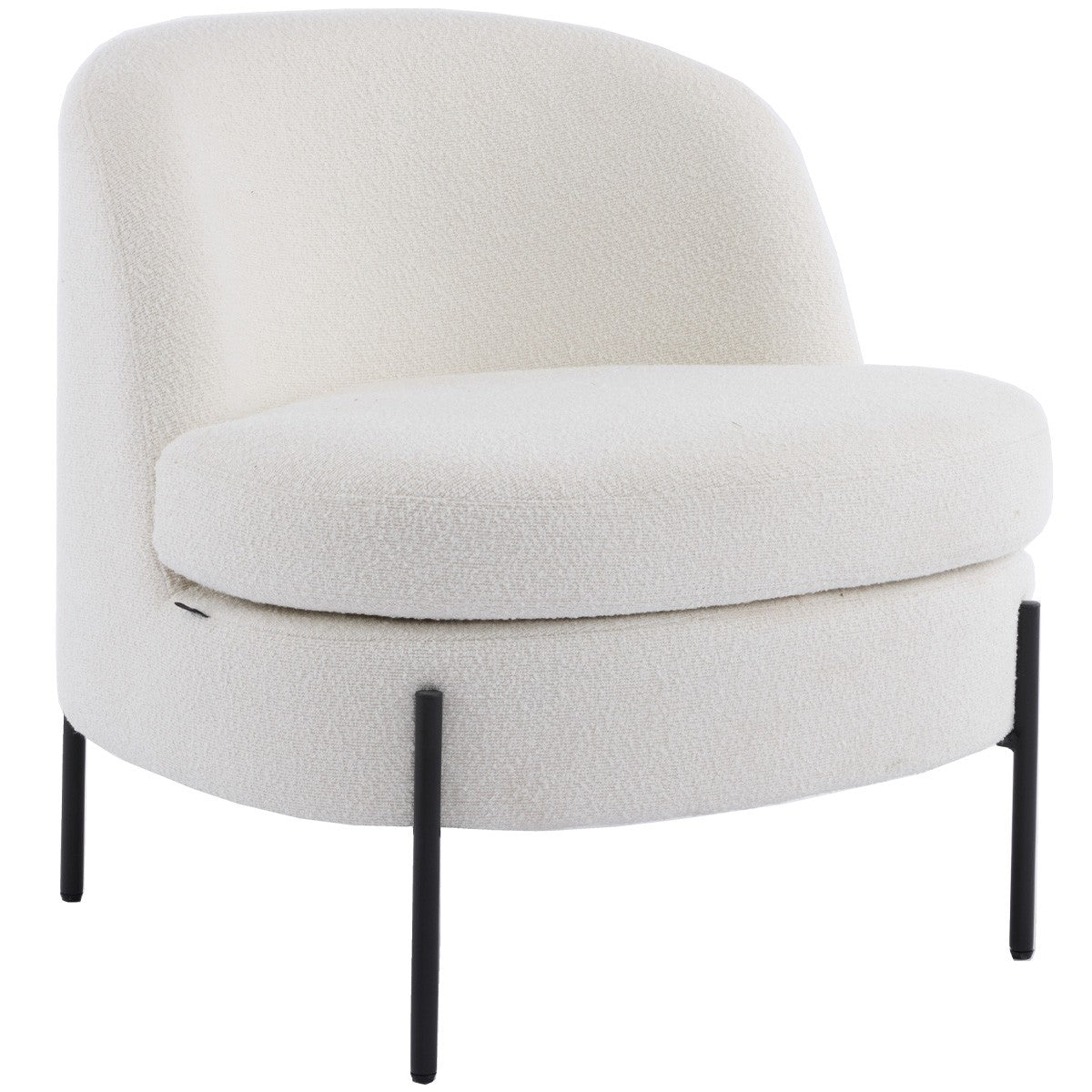 Vianney - Fauteuil en Tissu Bouclé - Beige