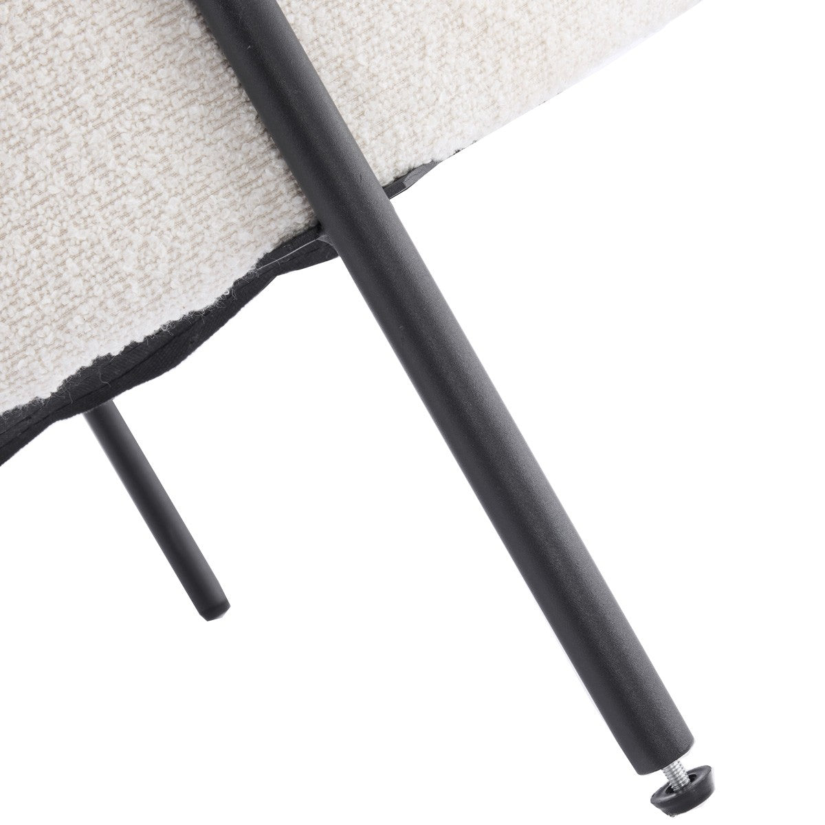 Vianney - Fauteuil en Tissu Bouclé - Beige