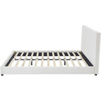William - Lit Adulte 160x200 cm avec Tête de Lit Capitonnée en Tissu Bouclé - Beige