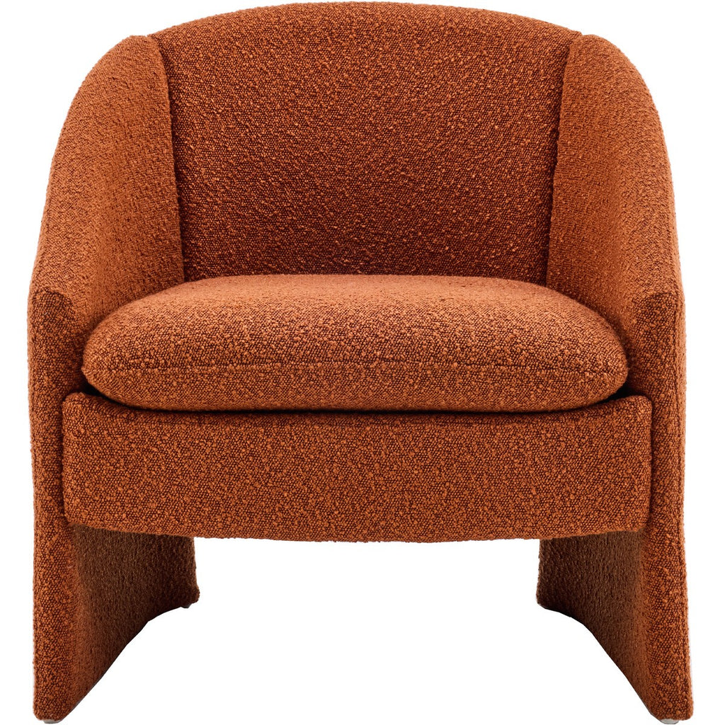 Ami - Fauteuil Arrondi en Tissu Bouclé - Rouille