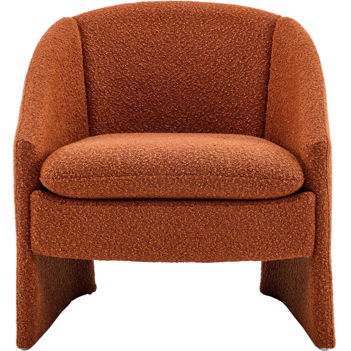 Ami - Fauteuil Arrondi en Tissu Bouclé - Rouille
