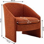 Ami - Fauteuil Arrondi en Tissu Bouclé - Rouille