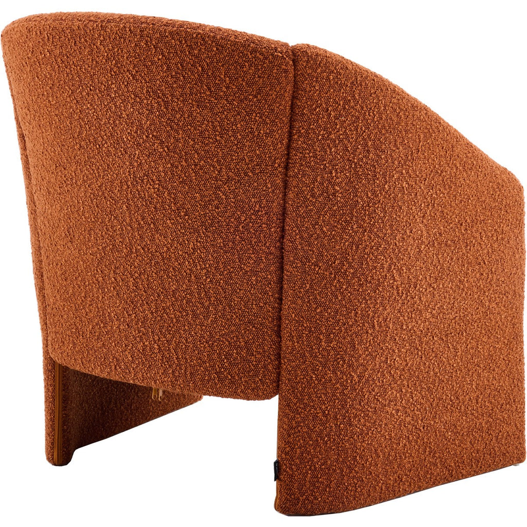 Ami - Fauteuil Arrondi en Tissu Bouclé - Rouille