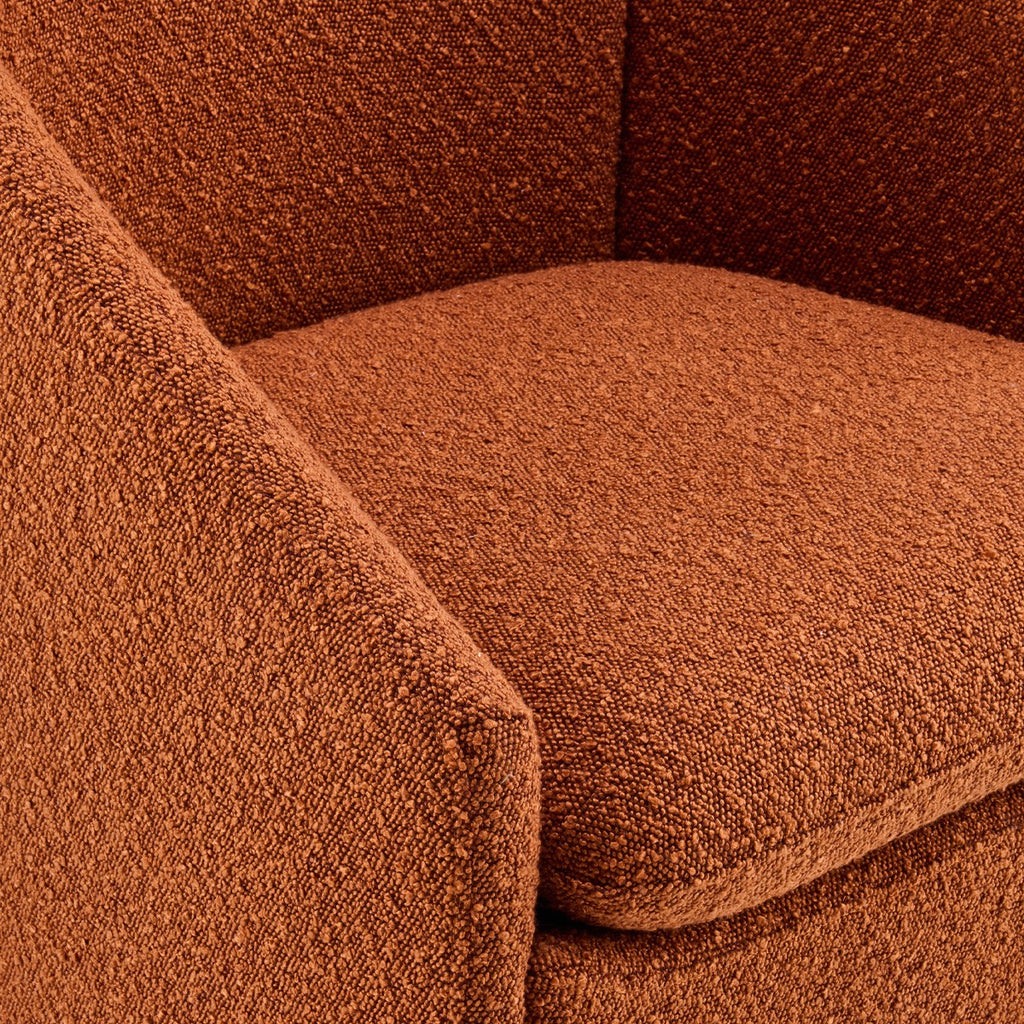 Ami - Fauteuil Arrondi en Tissu Bouclé - Rouille
