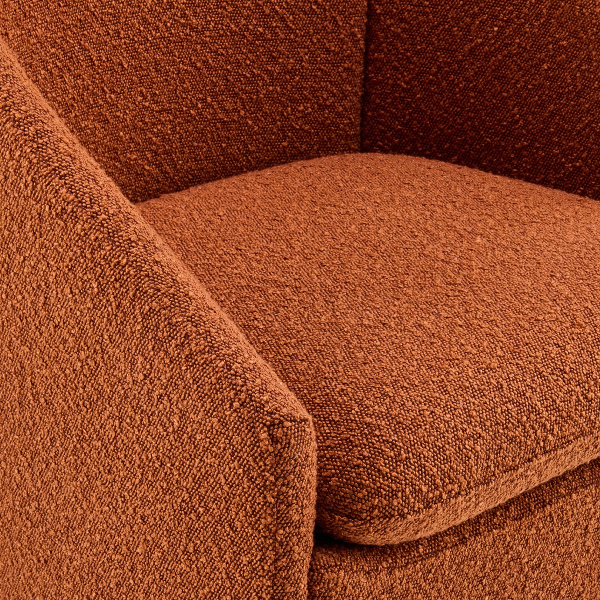 Ami - Fauteuil Arrondi en Tissu Bouclé - Rouille