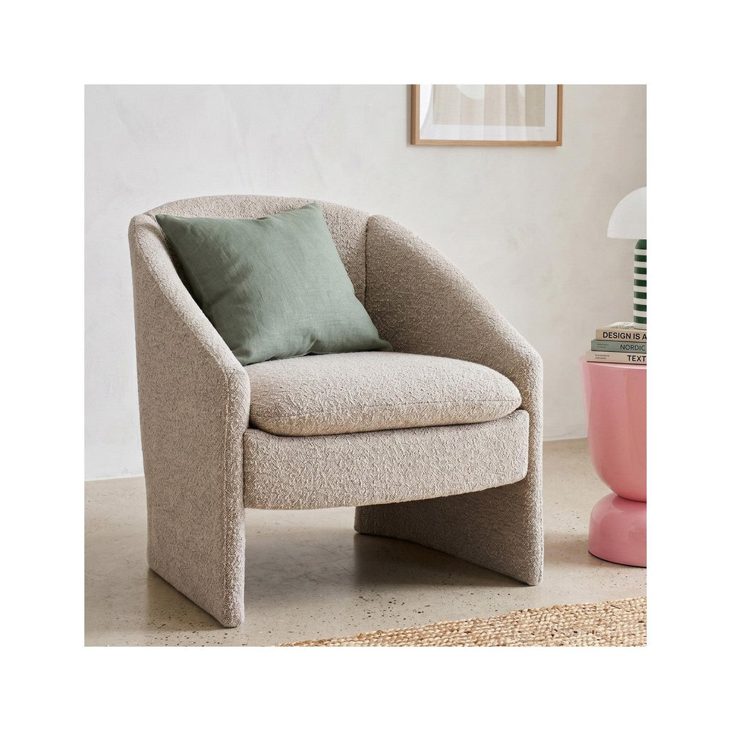 Ami - Fauteuil Arrondi en Tissu Bouclé - Taupe