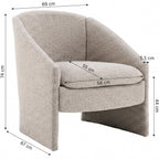 Ami - Fauteuil Arrondi en Tissu Bouclé - Taupe
