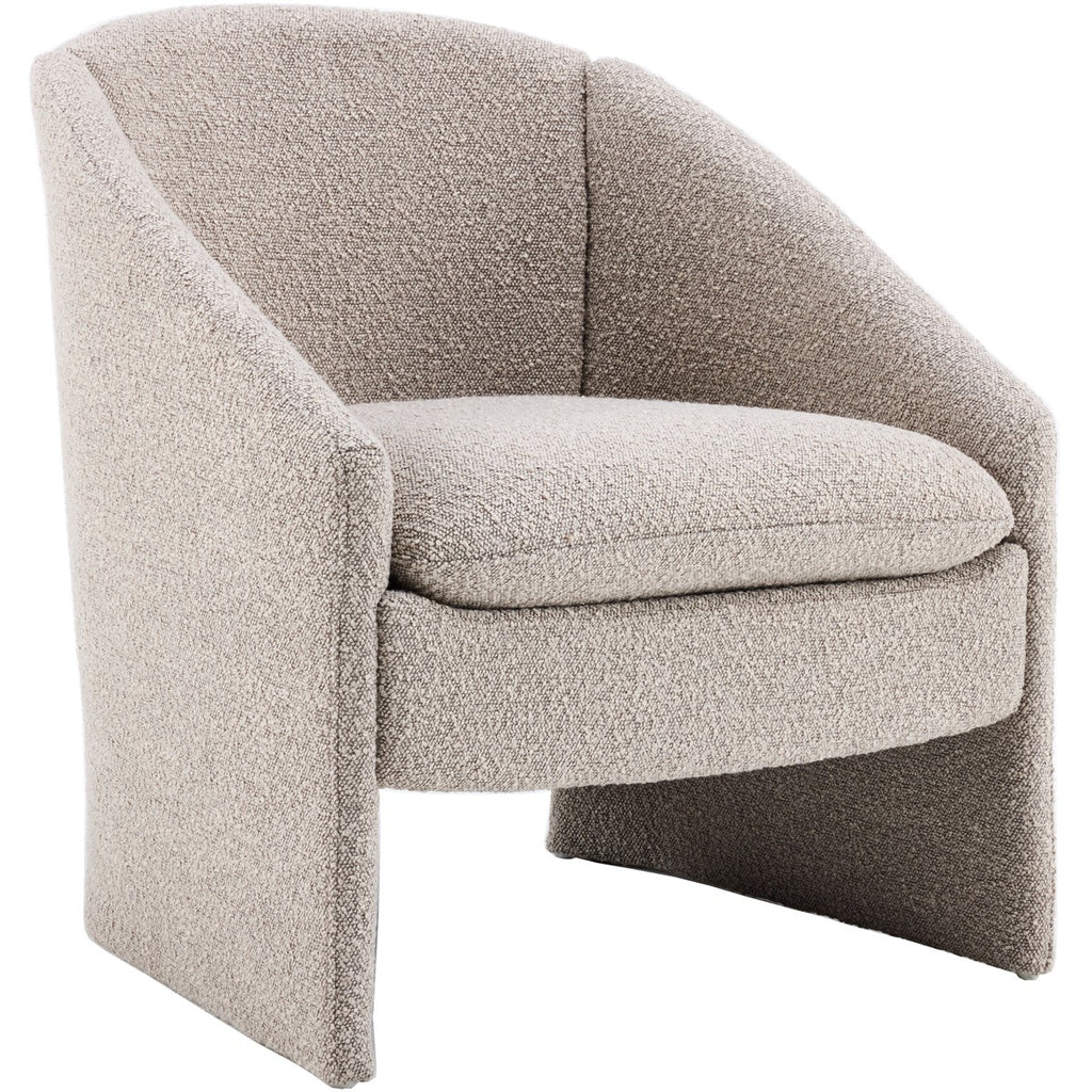 Ami - Fauteuil Arrondi en Tissu Bouclé - Taupe
