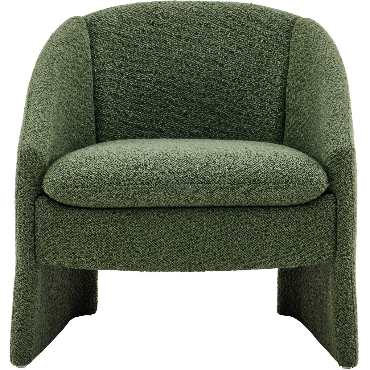 Ami - Fauteuil Arrondi en Tissu Bouclé - Vert Kaki