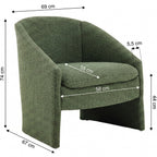 Ami - Fauteuil Arrondi en Tissu Bouclé - Vert Kaki