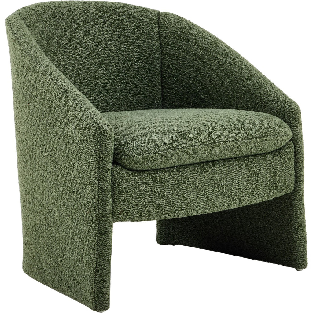 Ami - Fauteuil Arrondi en Tissu Bouclé - Vert Kaki