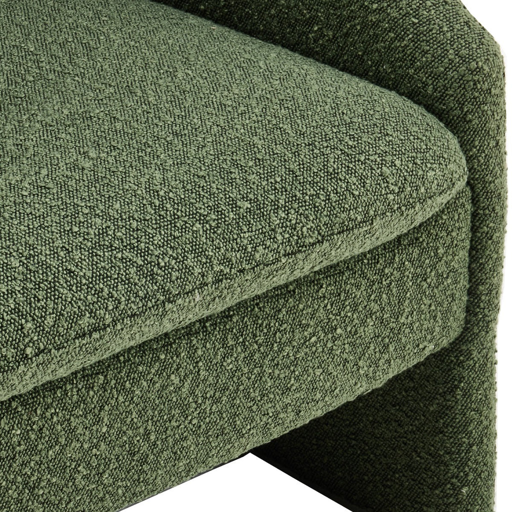 Ami - Fauteuil Arrondi en Tissu Bouclé - Vert Kaki