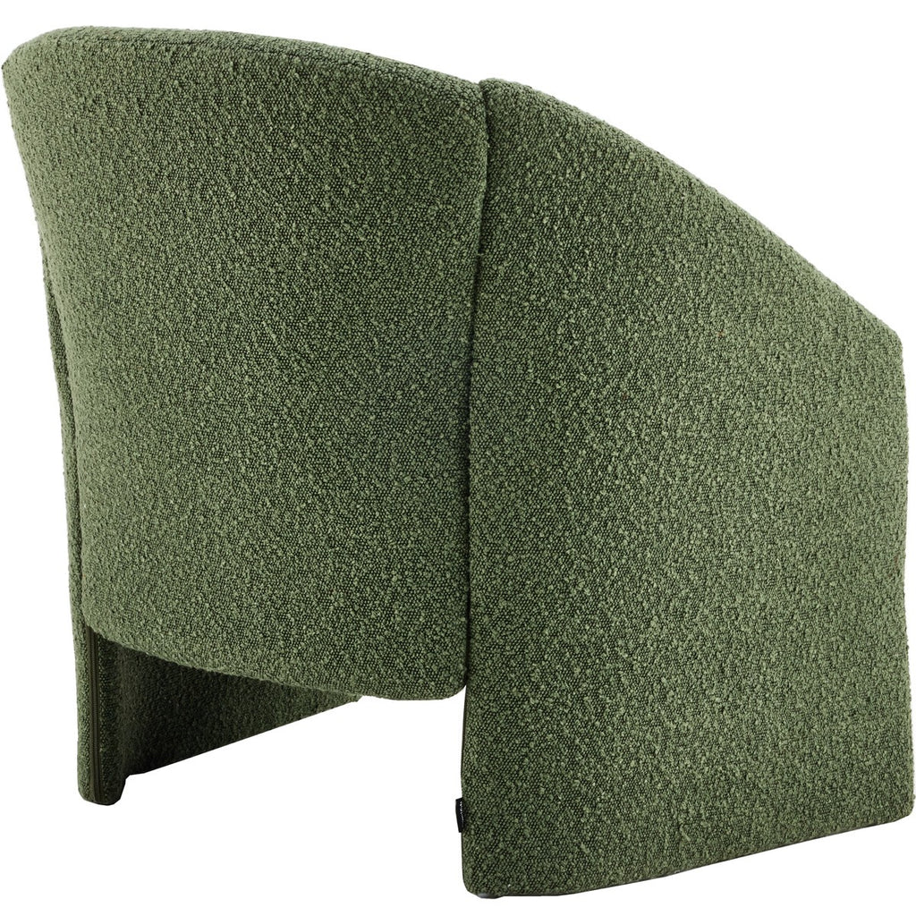 Ami - Fauteuil Arrondi en Tissu Bouclé - Vert Kaki