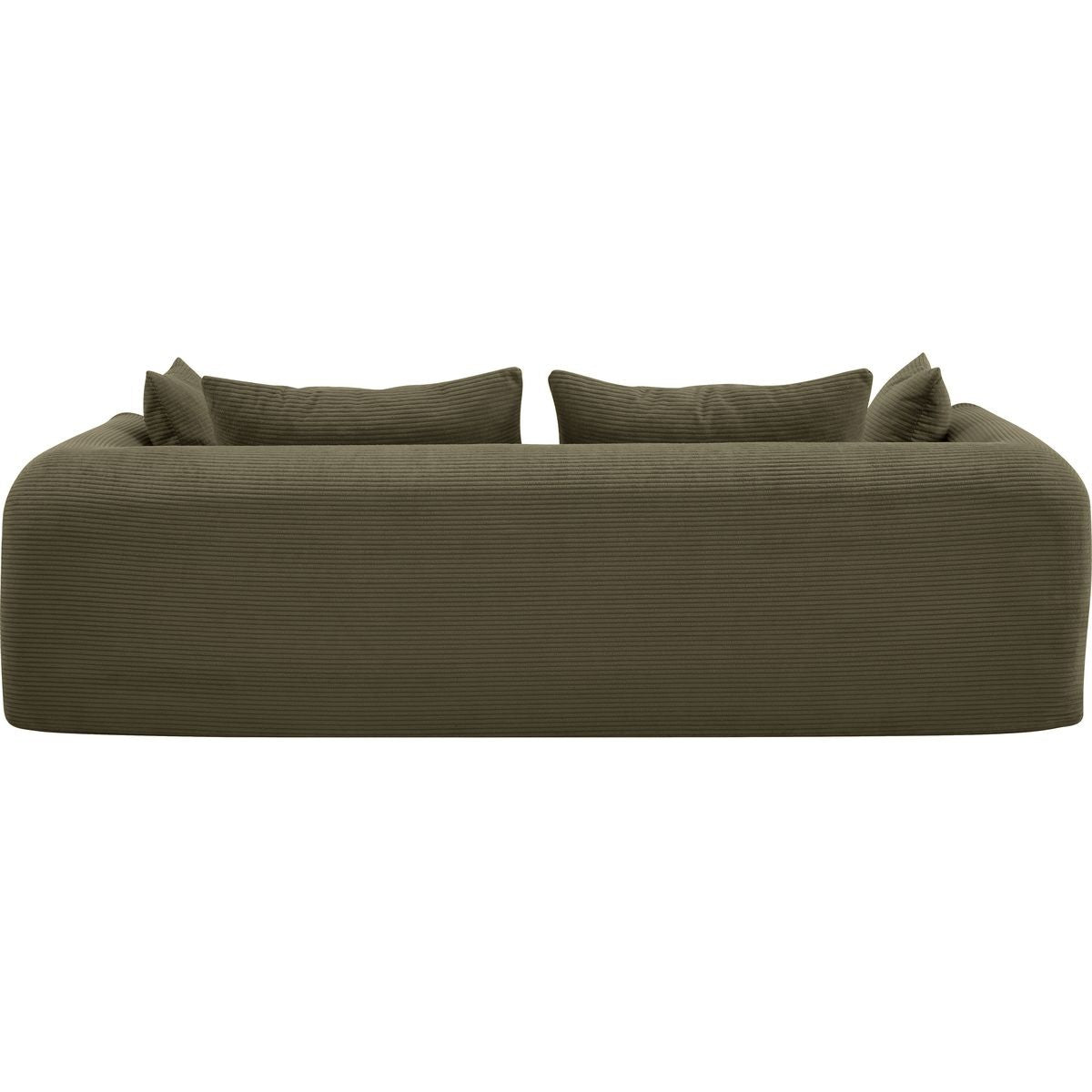 Amo - Canapé Compressé Convertible 3 Places en Velours Côtelé - Vert Kaki