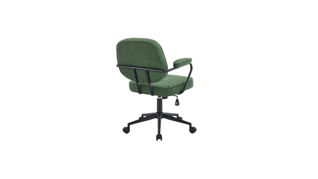 Ann - Fauteuil de Bureau Pivotant et Réglable en Hauteur en Tissu Bouclé - Vert