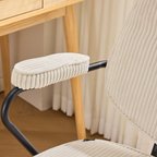 Ann - Fauteuil de Bureau Pivotant et Réglable en Hauteur en Velours Côtelé - Beige