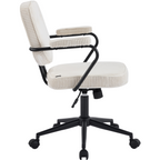 Ann - Fauteuil de Bureau Pivotant et Réglable en Hauteur en Velours Côtelé - Beige