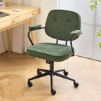 Ann - Fauteuil de Bureau Pivotant et Réglable en Hauteur en Velours Côtelé - Vert Kaki