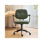 Ann - Fauteuil de Bureau Pivotant et Réglable en Hauteur en Velours Côtelé - Vert Kaki