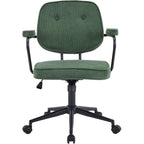 Ann - Fauteuil de Bureau Pivotant et Réglable en Hauteur en Velours Côtelé - Vert Kaki