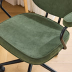 Ann - Fauteuil de Bureau Pivotant et Réglable en Hauteur en Velours Côtelé - Vert Kaki