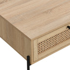 Iris - Mesa de centro - Rejilla de ratán y efecto roble - Madera