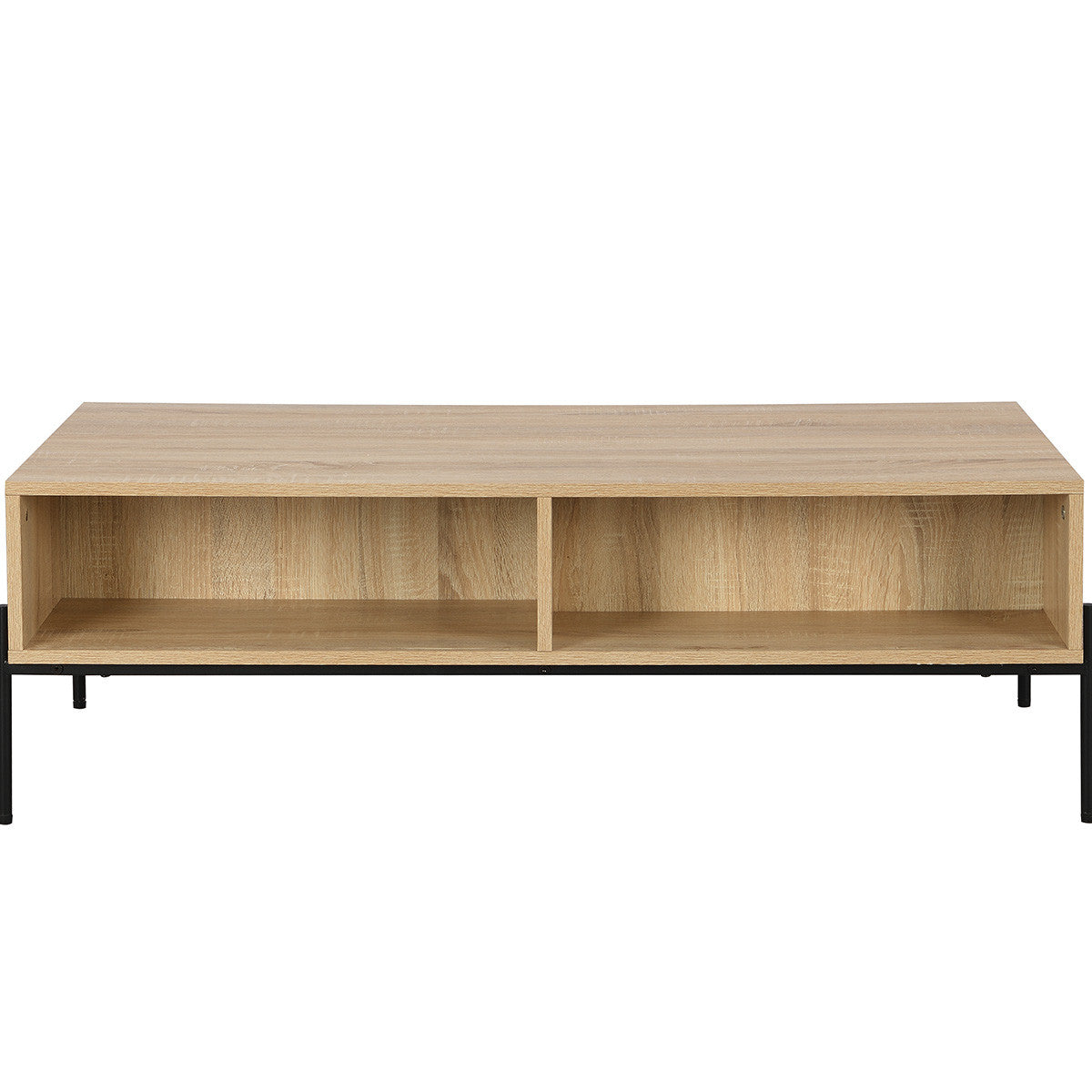Iris - Mesa de centro - Rejilla de ratán y efecto roble - Madera