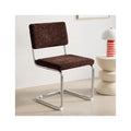 Dulce - Lot de 2 Chaises en Tissu Chenille et Piètement Chromé - Marron