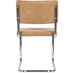 Dulce - Lot de 2 Chaises en Tissu Chenille et Piètement Chromé - Camel