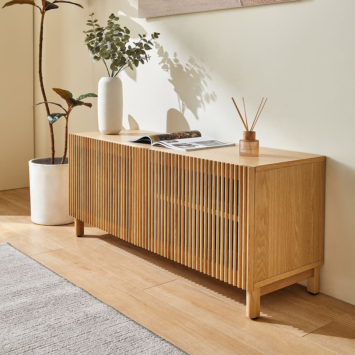 Umea - Buffet 2 Portes Bois/Frêne 120 cm - Bois