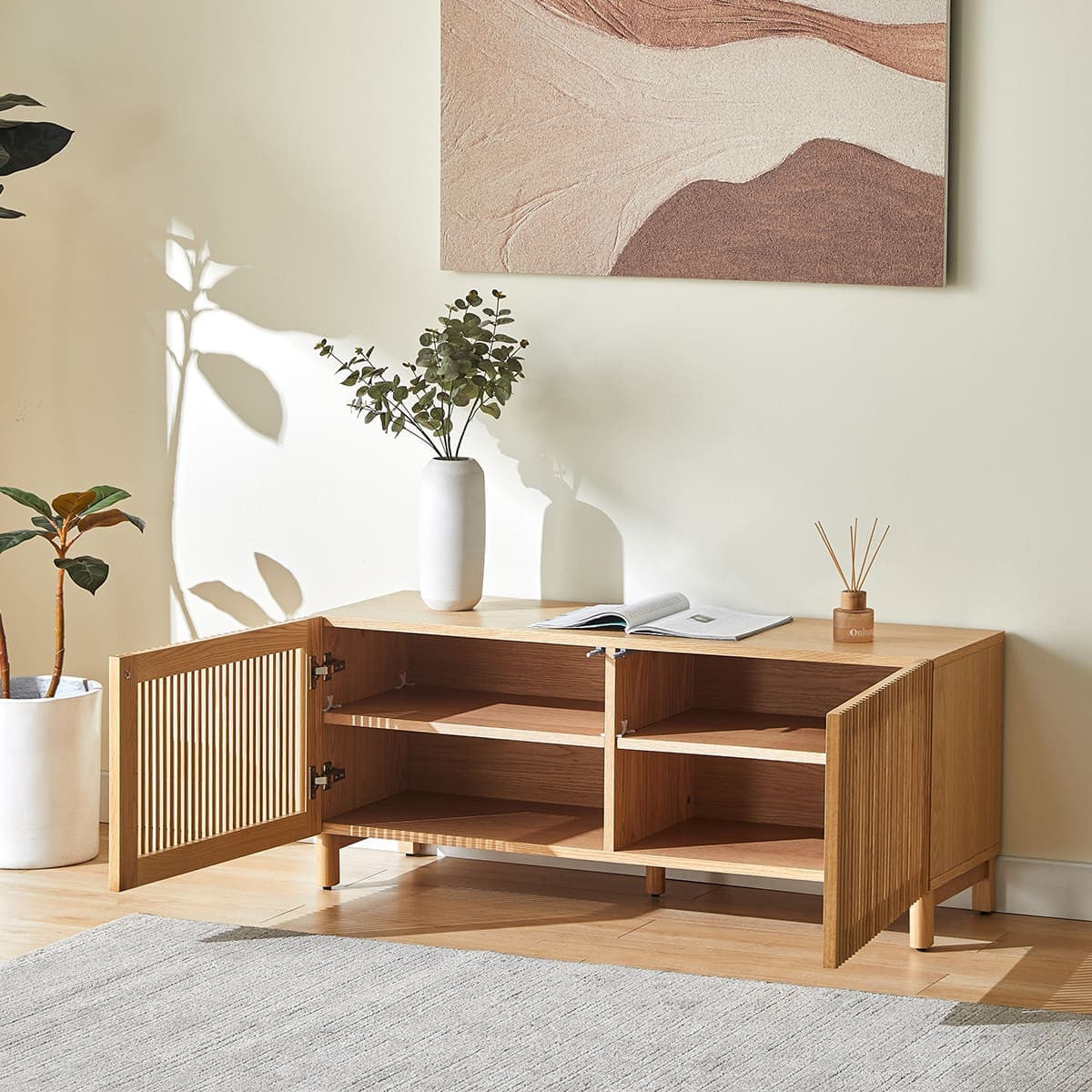 Umea - Buffet 2 Portes Bois/Frêne 120 cm - Bois