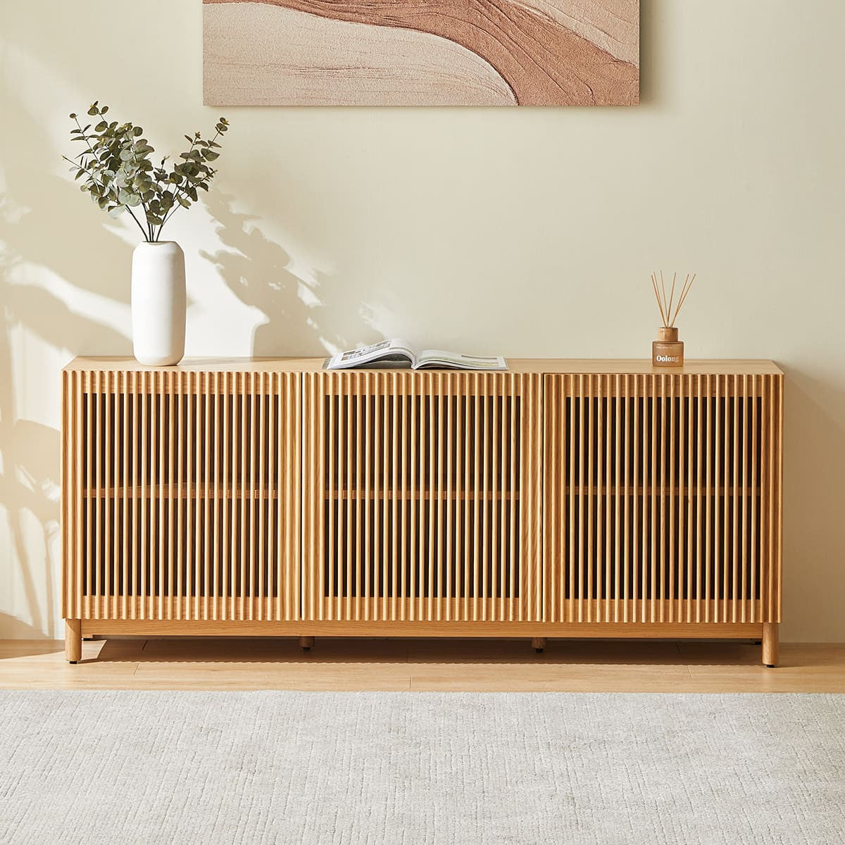 Umea - Buffet 3 Portes Bois/Frêne 160 cm - Bois