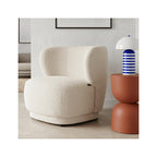 Ester - Fauteuil en Tissu Bouclette Écru - Beige