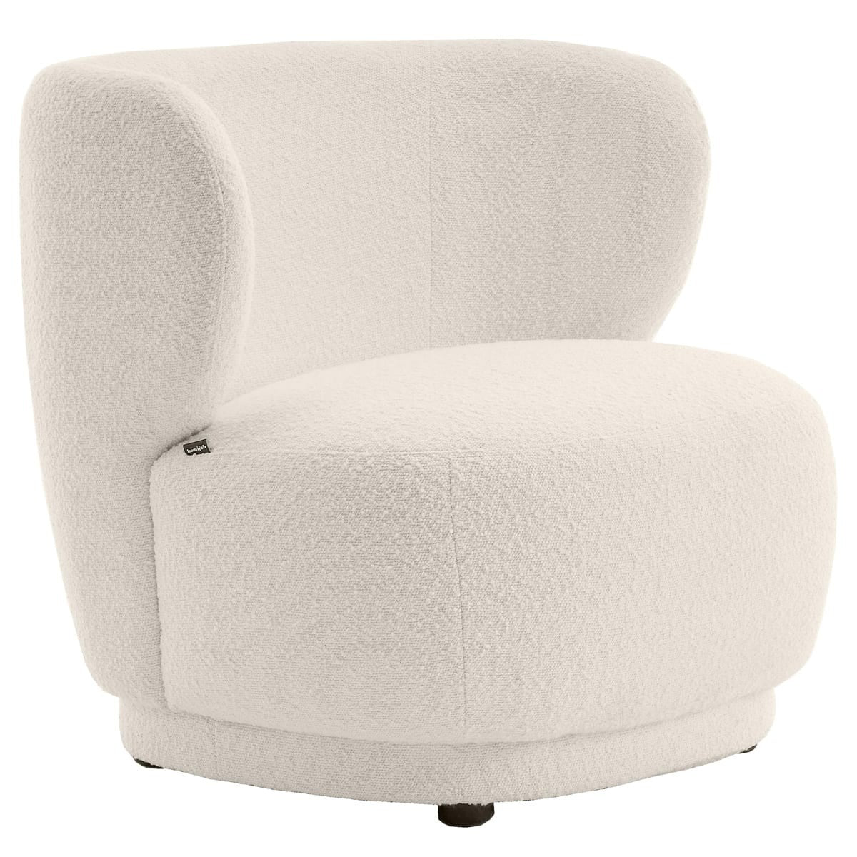 Ester - Fauteuil en Tissu Bouclette Écru - Beige