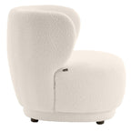 Ester - Fauteuil en Tissu Bouclette Écru - Beige