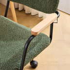 Gianni - Fauteuil de Bureau Pivotant et Réglable en Hauteur en Tissu Bouclé - Vert