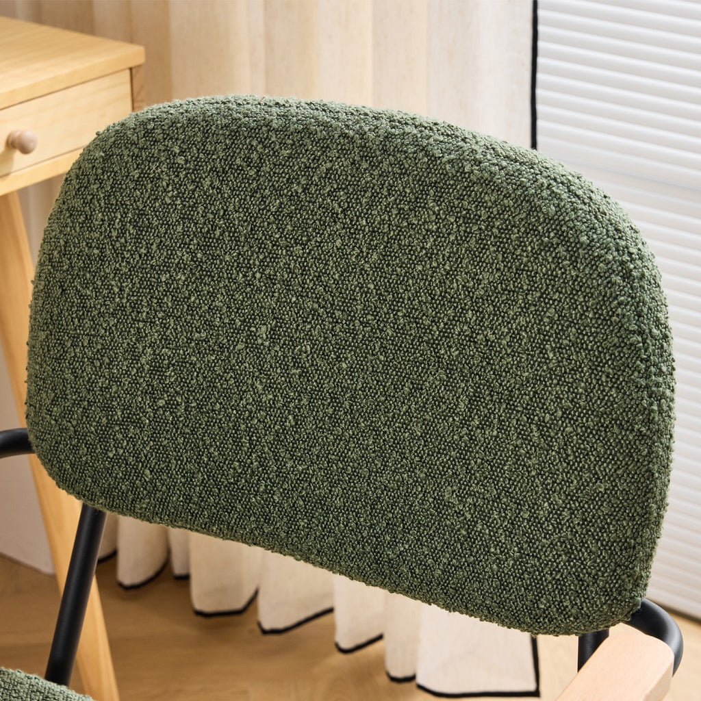 Gianni - Fauteuil de Bureau Pivotant et Réglable en Hauteur en Tissu Bouclé - Vert