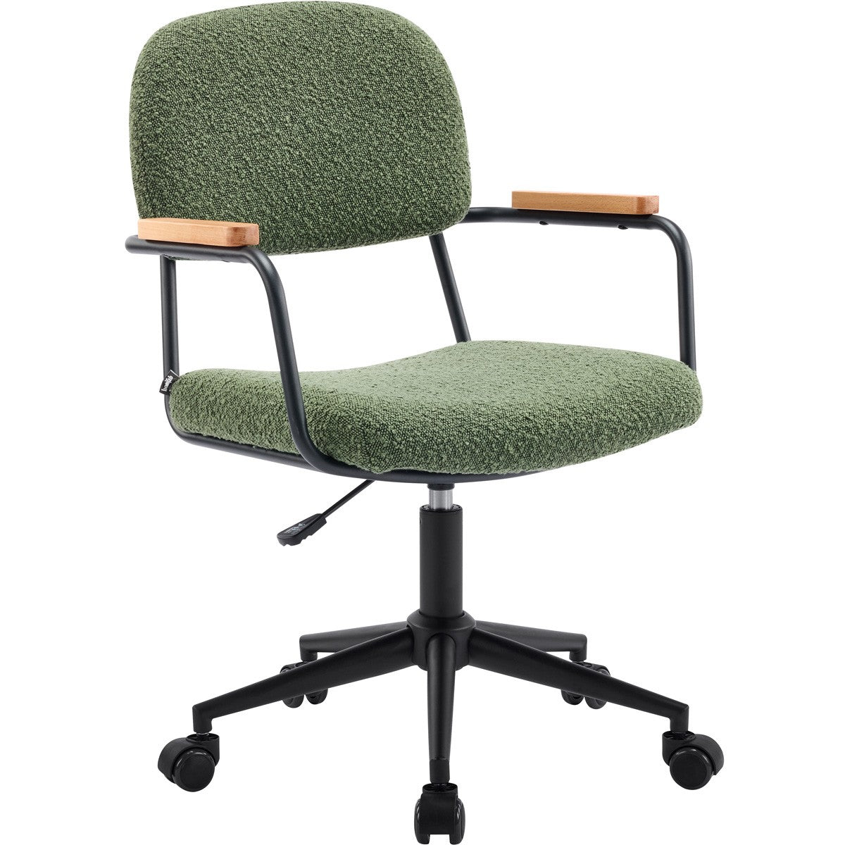 Gianni - Fauteuil de Bureau Pivotant et Réglable en Hauteur en Tissu Bouclé - Vert