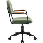 Gianni - Fauteuil de Bureau Pivotant et Réglable en Hauteur en Tissu Bouclé - Vert