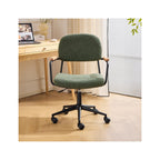 Gianni - Fauteuil de Bureau Pivotant et Réglable en Hauteur en Tissu Bouclé - Vert