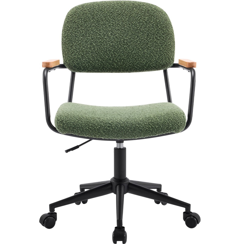 Gianni - Fauteuil de Bureau Pivotant et Réglable en Hauteur en Tissu Bouclé - Vert