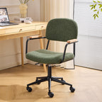 Gianni - Fauteuil de Bureau Pivotant et Réglable en Hauteur en Tissu Bouclé - Vert
