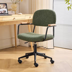 Gianni - Fauteuil de Bureau Pivotant et Réglable en Hauteur en Tissu Bouclé - Vert