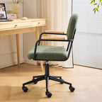 Gianni - Fauteuil de Bureau Pivotant et Réglable en Hauteur en Tissu Bouclé - Vert